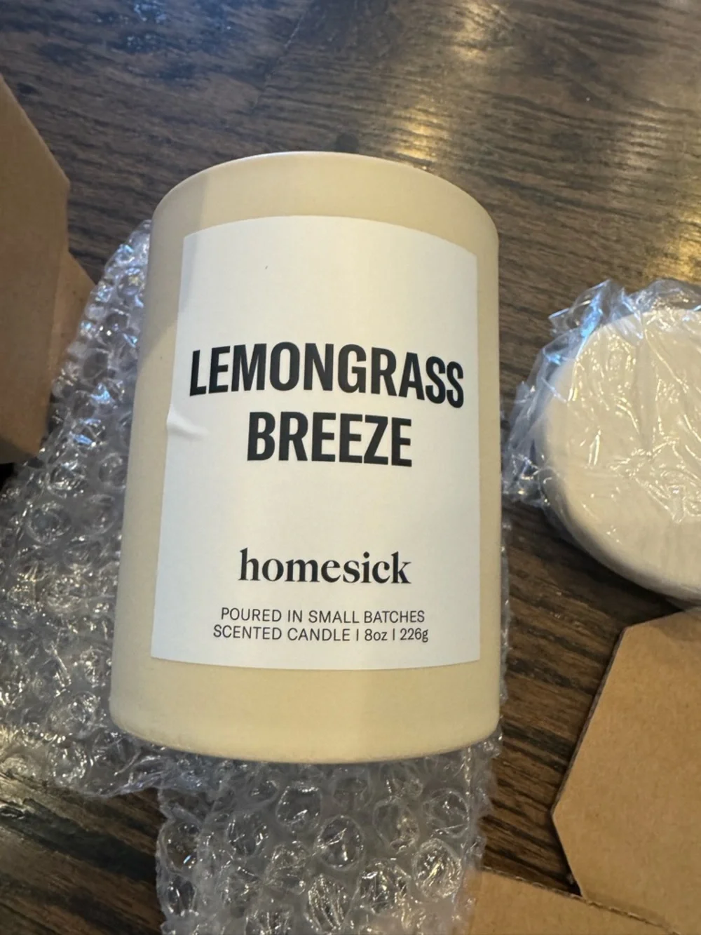Homesick Scented Soy Candle - Lemongrass Breeze Natural Kraft Packaging (Brown)